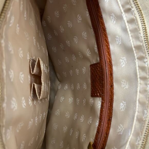 BROOKS BROTHERS SNAKESKIN TRIM CANVAS BLEND BAG - Picture 6 of 9